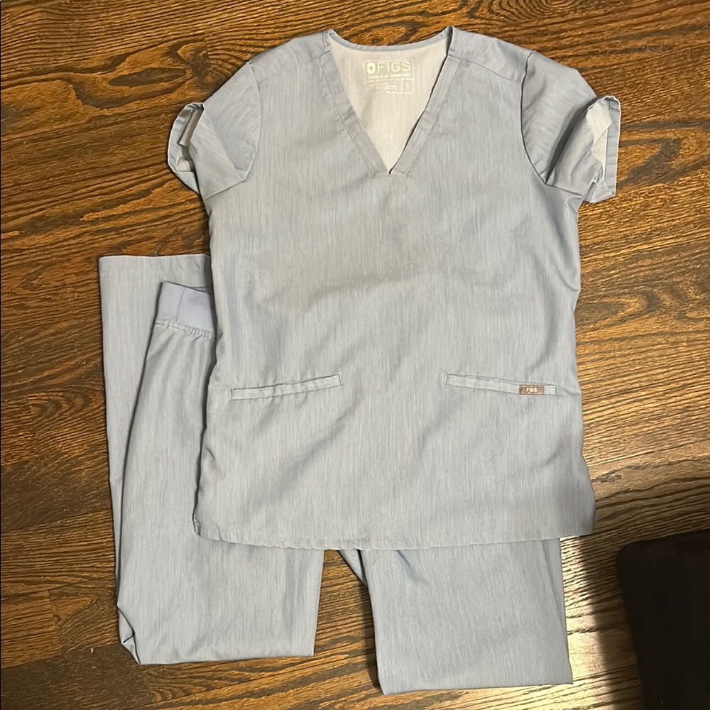 Figs heather indigo scrub set size small